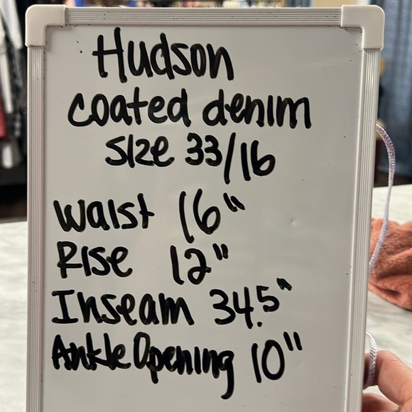 Hudson Barbara High Rise Baby Bootcut Coated Jeans Size 33/16 Caramel Cafe - Picture 8 of 15